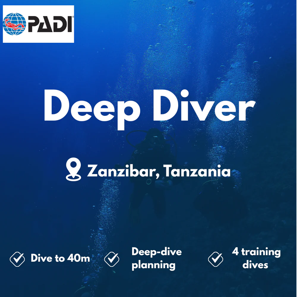 PADI Deep Diver course in Zanzibar