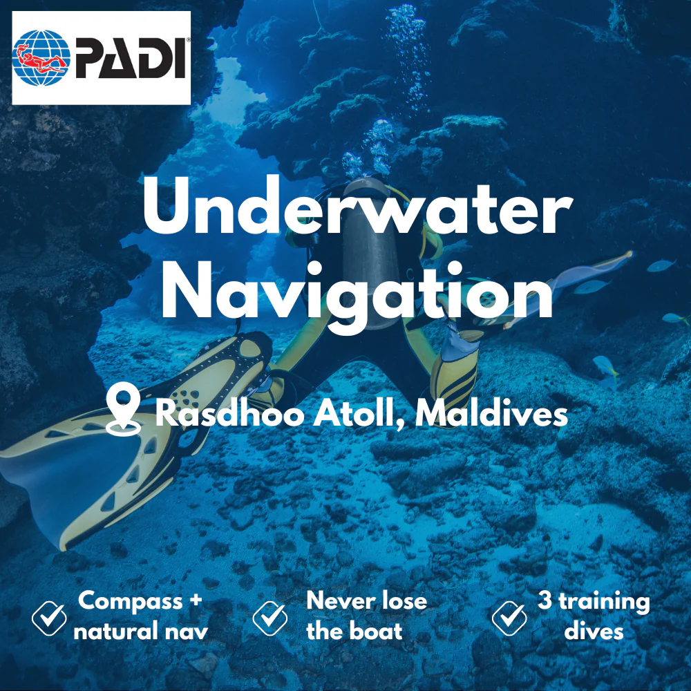PADI Underwater Navigation course in Rasdhoo Atoll