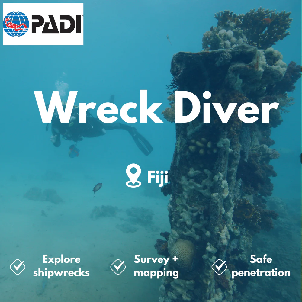 PADI Wreck Diver course in Fiji