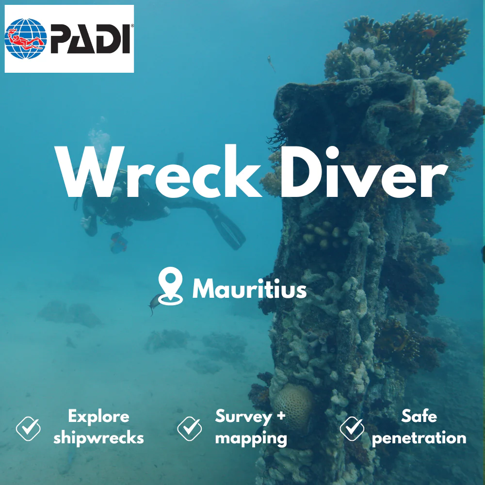 PADI Wreck Diver course in Mauritius