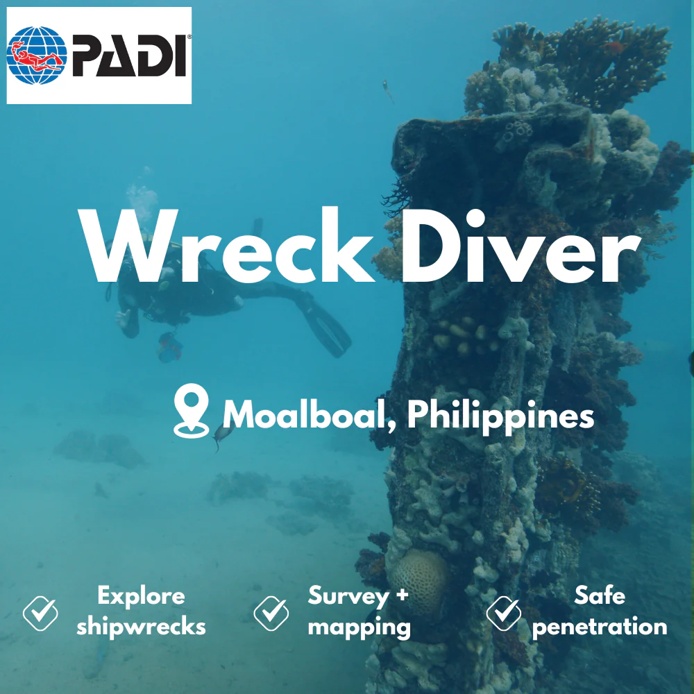 PADI Wreck Diver course in Moalboal